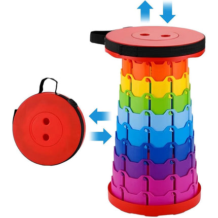 Rainbow Telescopic Folding Stool Thickened Travel Outdoor Seat for Camping