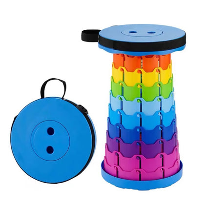 Rainbow Telescopic Folding Stool Thickened Travel Outdoor Seat for Camping
