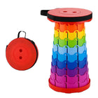 Rainbow Telescopic Folding Stool Thickened Travel Outdoor Seat for Camping