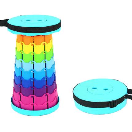 Rainbow Telescopic Folding Stool Thickened Travel Outdoor Seat for Camping