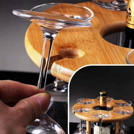 Wine Glass Holder Inverted Hanging Rack Tall Stemware Drainer Storage Stand