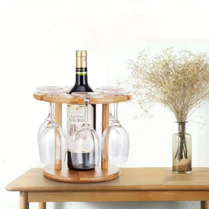 Wine Glass Holder Inverted Hanging Rack Tall Stemware Drainer Storage Stand