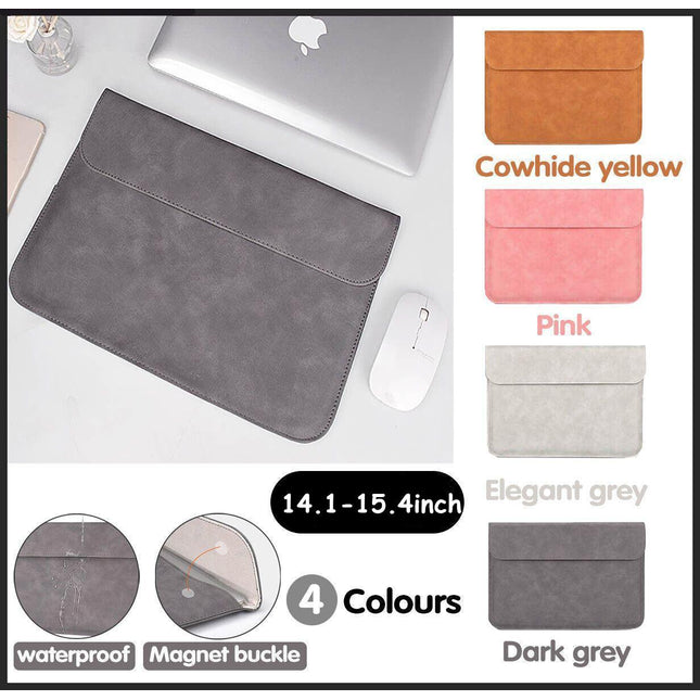 14.1"-15.4" Pouch Laptop Bag Cover Leather Sleeve Case Macbook Air Pro Dell Retina - Aimall