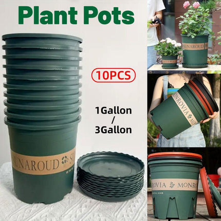 10pcs Plastic Flower Pots for Growing Plants Durable Garden Pots for Gardening