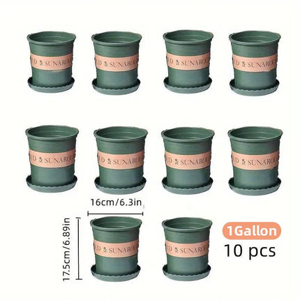10pcs Plastic Flower Pots for Growing Plants Durable Garden Pots for Gardening