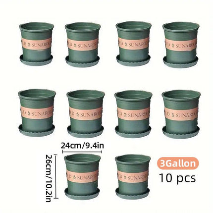 10pcs Plastic Flower Pots for Growing Plants Durable Garden Pots for Gardening