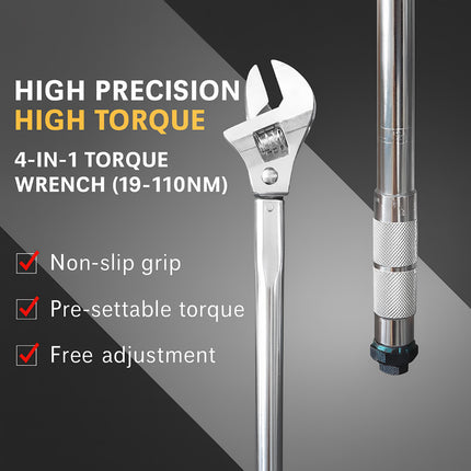 4 in 1 Multi Functional Torque Wrench Set High Precision for Car Bike Motorcycle