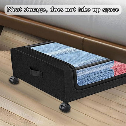Under Bed Storage Rack Square Design with Wheels Rolling Trolley Box for Home