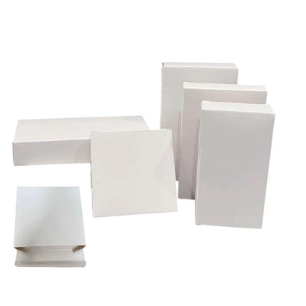 100pcs White Card Box Small Square Folding Box Flat Gift Packaging Storage Box
