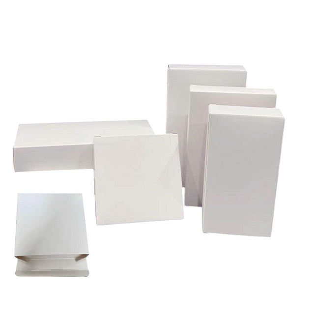 100pcs White Card Box Small Square Folding Box Flat Gift Packaging Storage Box