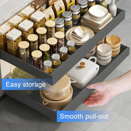 Cabinet Inner Slide Pull Out Shelf Telescopic Rack For Kitchen Cupboard Rack