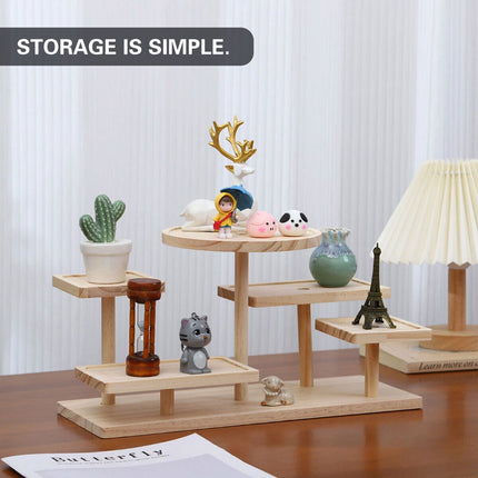 Desktop Storage Rack Wooden for Office Home Supplies Stationery Plants Display