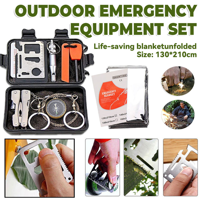 Outdoor Emergency Survival Equipment Set for Hiking Camping Disaster Prep Use