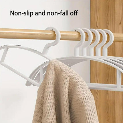 10PCS Plastic Half Round Non Slip Hangers Non Marking Drying Racks Home Use