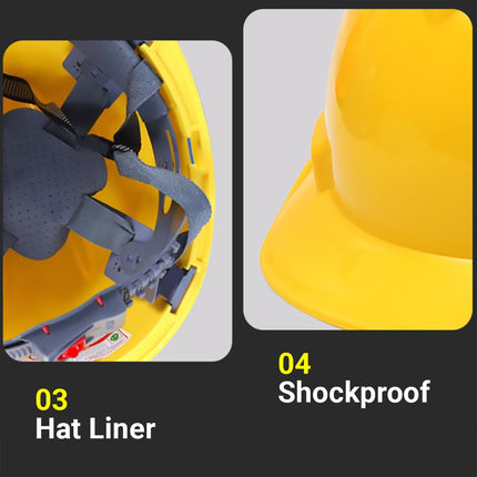 Safety Helmet Hard Hat with Vent Holes Adjustable Shockproof for Construction