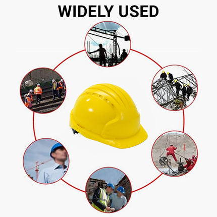 Safety Helmet Hard Hat with Vent Holes Adjustable Shockproof for Construction