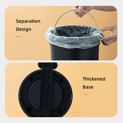 Trash Can Double Layer Foot Pedal Design with Lid Household Bin Kitchen Bathroom