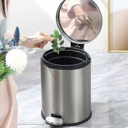 Trash Can Double Layer Foot Pedal Design with Lid Household Bin Kitchen Bathroom