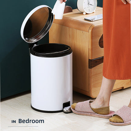 Trash Can Double Layer Foot Pedal Design with Lid Household Bin Kitchen Bathroom