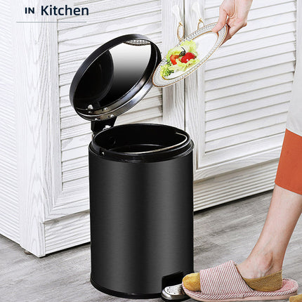 Trash Can Double Layer Foot Pedal Design with Lid Household Bin Kitchen Bathroom
