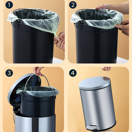 Trash Can Double Layer Foot Pedal Design with Lid Household Bin Kitchen Bathroom