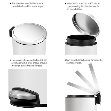 Trash Can Double Layer Foot Pedal Design with Lid Household Bin Kitchen Bathroom