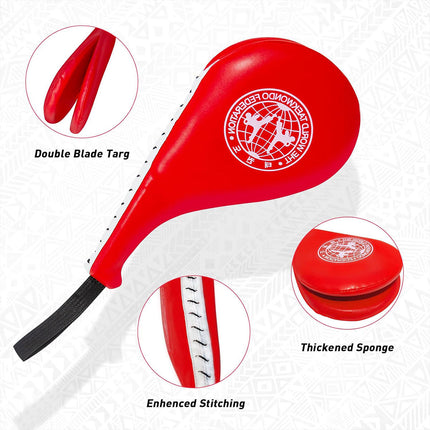 Taekwondo Kick Target 2PCS PU Foot Board Double Blade Training Pad 36 x 18cm