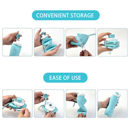 Large Capacity Outdoor Travel Portable Sports Foldable Water Bottle Durable