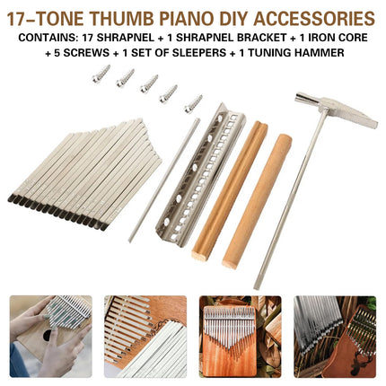 17-Tone Keyboard Set with Soundboard and Tuning Hammer for Musical Instrument