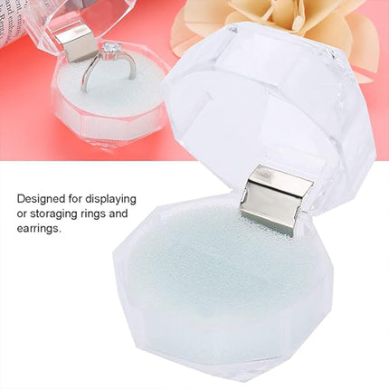 20pcs Acrylic Octagonal Jewelry Ring Earrings Box Transparent Display Cases