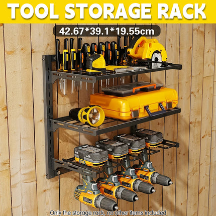 Wall Mounted Electric Drill Tool Rack Garage Screwdriver Storage Organizer