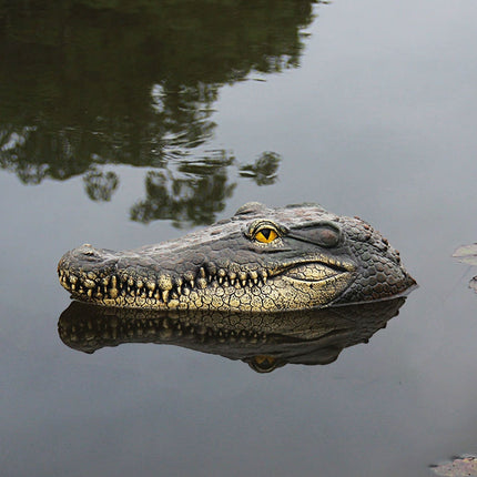 Floating Alligator Head Pond Ornament Garden Pool Animal Decor Simulation Model