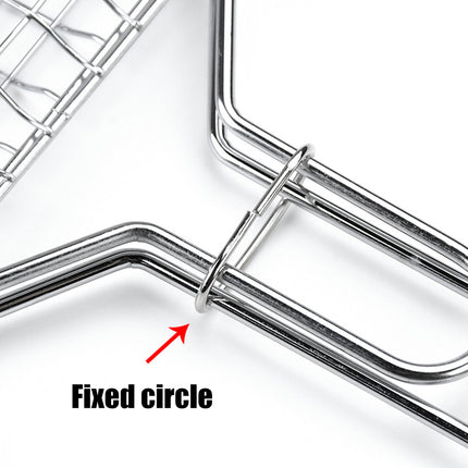 2PCS Iron Barbecue Net Clamp with Wooden Handle Durable for Outdoor Cooking Use