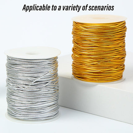 Elastic Rope Cord 10pcs Gold Silver Stretch String for DIY Craft Gift Wrapping