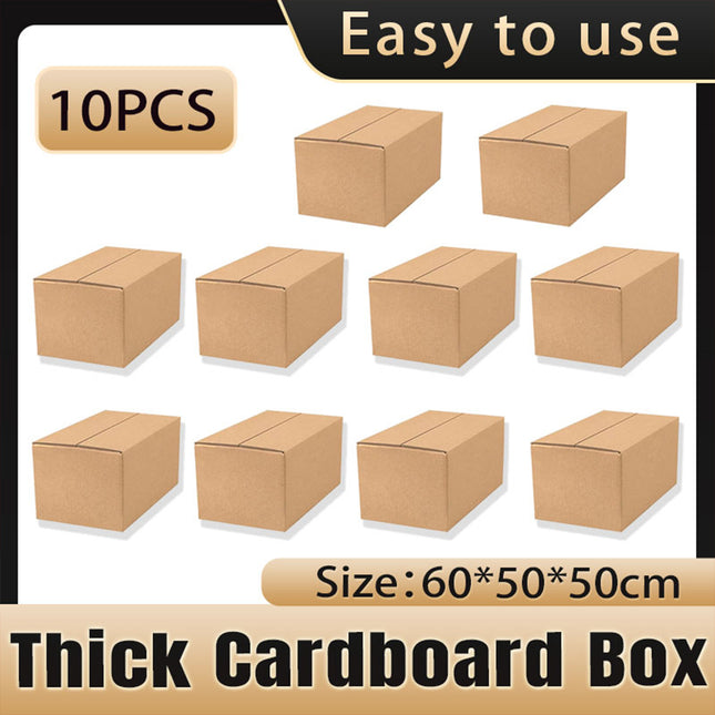 10pcs Thick Carton Box 60x50x50cm Heavy Duty Packing Box for Shipping Storage