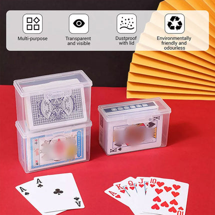 Card Storage Box Set 4PCS Plastic Transparent Case for Game or Business Cards