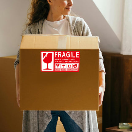 Fragile Warning Self Adhesive Sticker For Express Shipping Courier Alert Use