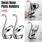 2pcs Stainless Steel Fruit Fork Coffee Spoon Set with Swan Base for Desserts
