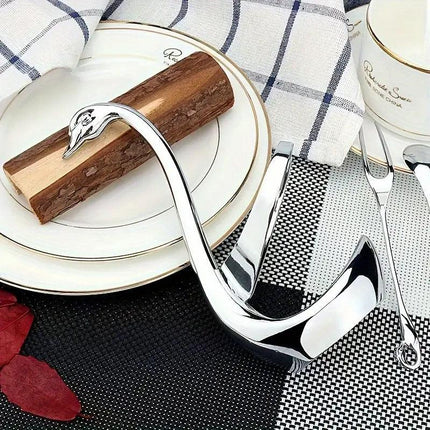2pcs Stainless Steel Fruit Fork Coffee Spoon Set with Swan Base for Desserts