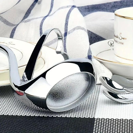 2pcs Stainless Steel Fruit Fork Coffee Spoon Set with Swan Base for Desserts