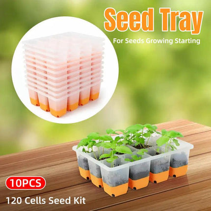 10pcs 12 Hole Nursery Pots Planting Box Reusable Easy to Clean Burrow Trays
