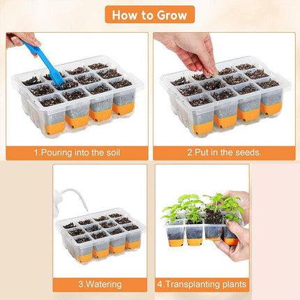 10pcs 12 Hole Nursery Pots Planting Box Reusable Easy to Clean Burrow Trays
