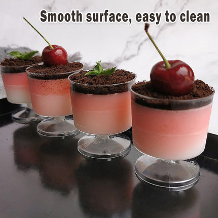 30pcs Clear Hard Plastic Mousse Cake Cup Pudding Ice Cream Dessert Serving Cups