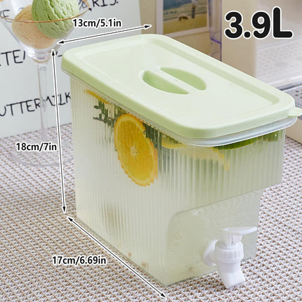 3.9L Water Jug with Tap Beverage Drink Dispenser Refrigerator Lemonade Container