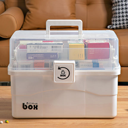 Household Medicine Box Large Capacity First Aid Storage Home Medical Organiser