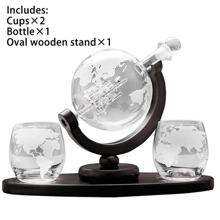 Globe Wine Decanter Glass Bottle Divider Whisky Liquor Dispenser For Home Bar