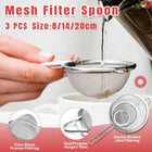 Premium 3pcs Stainless Steel Handheld Flour Sifter Mesh Strainer Funnel Set