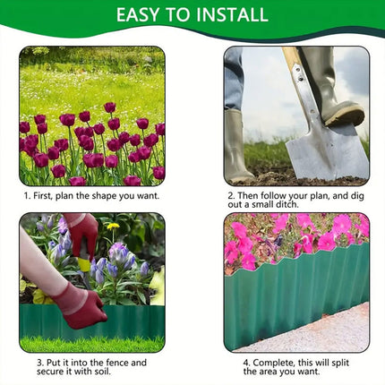 Green Garden Landscape Edging Border Flexible Lawn Fence Roll Outdoor Decor
