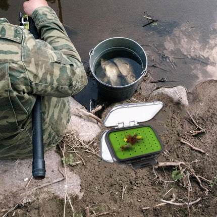 Fly Fishing Hook Box Portable for Fishing Fly Bait Hair Hook Secure Storage