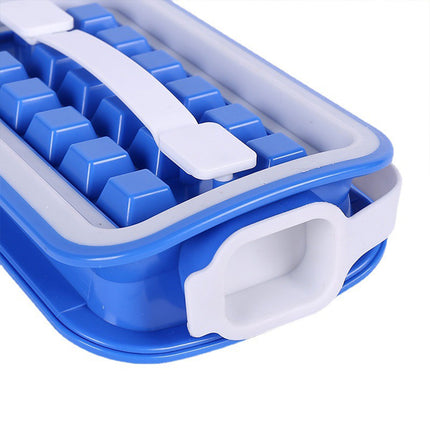 Silicone Ice Cube Tray Box Folding Square Ice Lattice Mold Container For Freezer